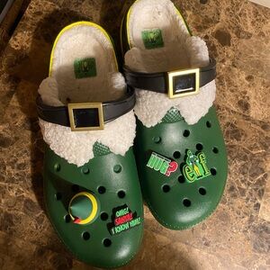 CROCS Green Holiday Loafers with Black Strap